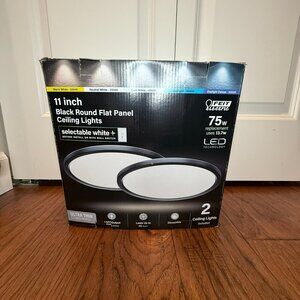Feit Electric 11" 75W Selectable White Round Black LED Light (2 pack)